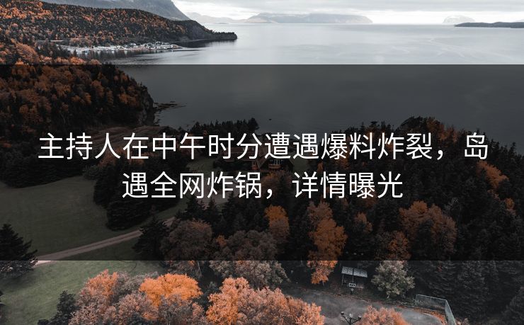 详细阅读:主持人在中午时分遭遇爆料炸裂,岛遇全网炸锅,详情曝光 主持人在中午时分遭遇爆料炸裂,岛遇全网炸锅,详情曝光