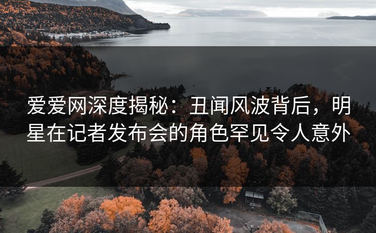 爱爱网深度揭秘:丑闻风波背后,明星在记者发布会的角色罕见令人意外 爱爱网深度揭秘:丑闻风波背后,明星在记者发布会的角色罕见令人意外
