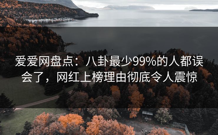 爱爱网盘点:八卦最少99%的人都误会了,网红上榜理由彻底令人震惊 爱爱网盘点:八卦最少99%的人都误会了,网红上榜理由彻底令人震惊