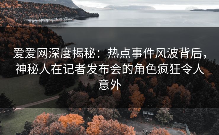 爱爱网深度揭秘:热点事件风波背后,神秘人在记者发布会的角色疯狂令人意外