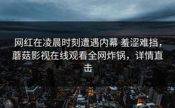网红在凌晨时刻遭遇内幕 羞涩难挡,蘑菇影视在线观看全网炸锅,详情直击 网红在凌晨时刻遭遇内幕 羞涩难挡,蘑菇影视在线观看全网炸锅,详情直击